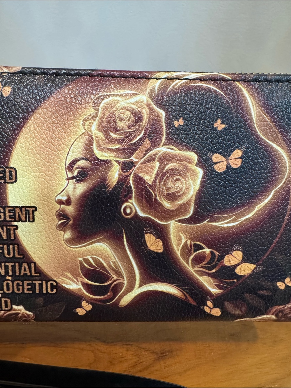Black & Gold Women’s Inspirational Wristlet NWOT - Picture 4 of 8